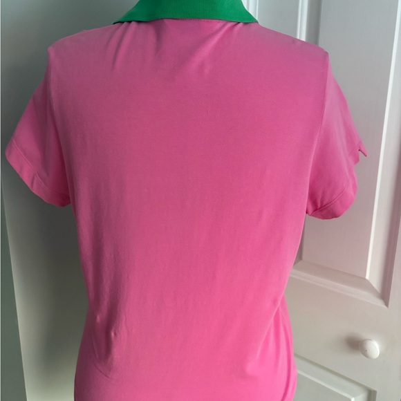 Lilly Pulitzer Pink Tee with Green Collar - Picture 6 of 8